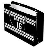 白黒チームカスタムジャージーの番号名 ラージペーパーバッグ (裏面アングル)