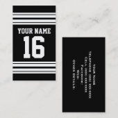 白黒チームカスタムジャージーの番号名 名刺 (正面/裏面)