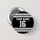 白黒チームカスタムジャージーの番号名 缶バッジ (正面&裏面)