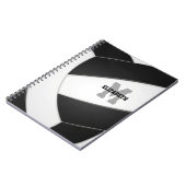 白黒チームカラーガールズボーイズバレーボール ノートブック (左側)
