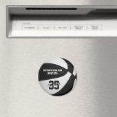 白黒チームカラーズガールズボーイズバスケットボール マグネット (インサイチュ (食洗機))