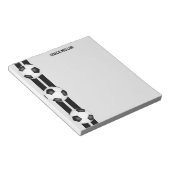 白黒チームカラーズサッカーコーチカスタムー ノートパッド (アングル)