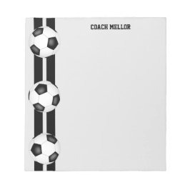白黒チームカラーズサッカーコーチカスタムー ノートパッド