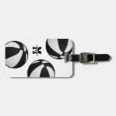 白黒チームカラーバスケットボール旅行バッグ ラゲッジタグ (正面横)