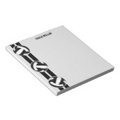 白黒チームカラーバレーボールカスタムコーチ ノートパッド (アングル)