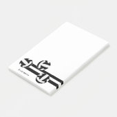 白黒チームカラーバレーボールストライプボール ポストイット (アングル)