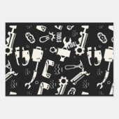 白黒ツール重いデューティラッピング紙 ラッピングペーパーシート (正面3)