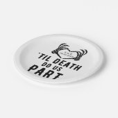 白黒ティルデス私たちパーツスケルトン結婚ズ ペーパープレート (アングル)