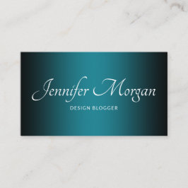 白黒ティール（緑がかった色）エレガントグラデーション 名刺