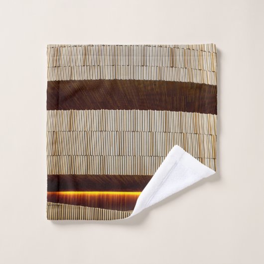 白黒テキスストライプのト ウォッシュタオル (ウォッシュタオル)