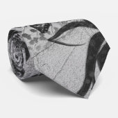 白黒テクスチャ植物学飾 ネクタイ (ロール)