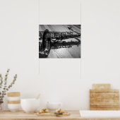 白黒テノールサクソフォン ポスター (キッチン)