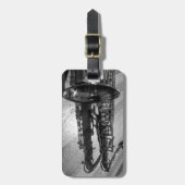 白黒テノールサックスのカスタマイズ可能 ラゲッジタグ (正面縦)