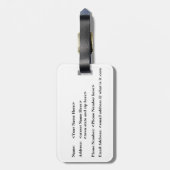 白黒テノールサックスのカスタマイズ可能 ラゲッジタグ (裏面縦)