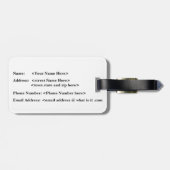 白黒テノールサックスのカスタマイズ可能 ラゲッジタグ (裏面横)