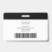 白黒テンプレートビジネスロゴの写真名ID バッジ (裏面)