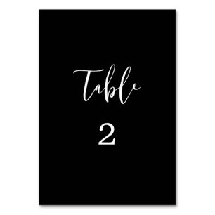 白黒テーブ結婚ルカード テーブルナンバー