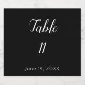 白黒テーブ結婚ル番号 スパークリングワインラベル (シングルラベル)