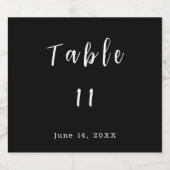 白黒テーブ結婚ル番号 スパークリングワインラベル (シングルラベル)