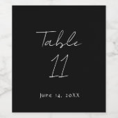 白黒テーブ結婚ル番号 ワインラベル (シングルラベル)