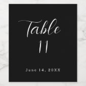 白黒テーブ結婚ル番号 ワインラベル (シングルラベル)