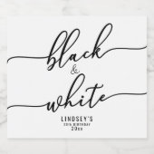 白黒テーマパーティー ビールラベル (シングルラベル)