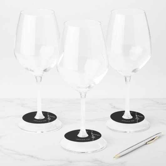 白黒テーマパーティー ワイングラスタグ (セット)