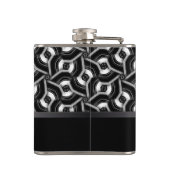 白黒ディスクパターン花婿の付添人のギフトのお尻Fla フラスク (裏面)
