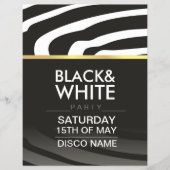 白黒ディスコパーティーテーマ用チラシ チラシ (正面)