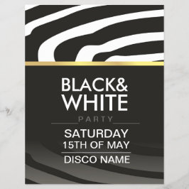 白黒ディスコパーティーテーマ用チラシ チラシ
