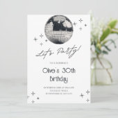 白黒ディスコボールパーティー 招待状 (スタンド正面)