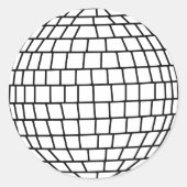 白黒ディスコボール ラウンドシール (正面)