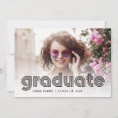 白黒ディスコ文字と写真 |グラードパーティー 案内状 (正面)