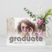 白黒ディスコ文字と写真 |グラードパーティー 案内状 (スタンド正面)