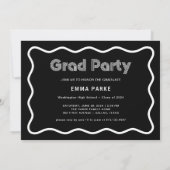 白黒ディスコ文字と写真 |グラードパーティー 案内状 (裏面)
