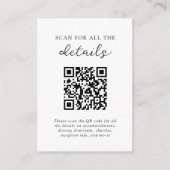 白黒ディスコ球の結婚詳細QRコード エンクロージャーカード (正面)