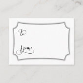 白黒ディスプレエレガントイブライダルシャワーラベル エンクロージャーカード (裏面)
