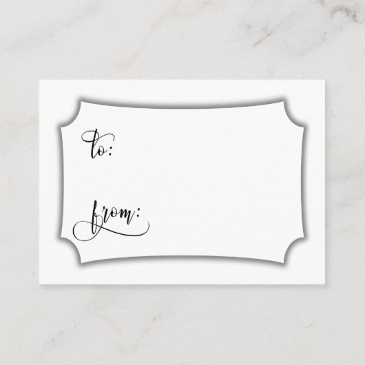 白黒ディスプレエレガントイブライダルシャワーラベル エンクロージャーカード (裏面)