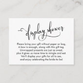 白黒ディスプレエレガントイブライダルシャワーラベル エンクロージャーカード (正面)
