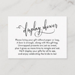 白黒ディスプレエレガントイブライダルシャワーラベル エンクロージャーカード