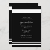 白黒ディナミニマルーエレガントパーティーイベント 招待状 (正面/裏面)