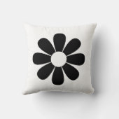 白黒デイジーの装飾用クッション クッション (裏面)