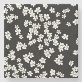 白黒デイジーオンストーンコースター ストーンコースター