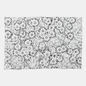 白黒デイジータオル キッチンタオル (横)