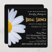 白黒デイジーテーマブライダルシャワー 招待状 (正面/裏面)