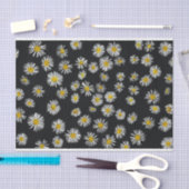 白黒デイジーデコペポップ・アートのアの模様 薄葉紙 (クラフト)