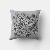 白黒デイジーパターン クッション (裏面)