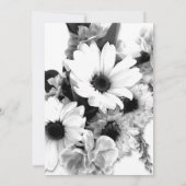 白黒デイジーフラワーシックフローラ 招待状 (裏面)