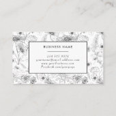 白黒デイジーフローラバラ 名刺 (裏面)