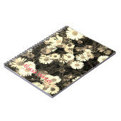 白黒デイジー写真 ノートブック (左側)